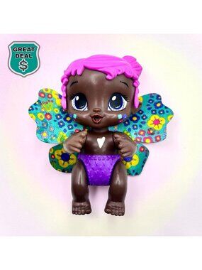 Baby Alive GloPixies Minis Aqua Flutter Dark Skin Pink Hair Fairy 3.75 Inch Doll